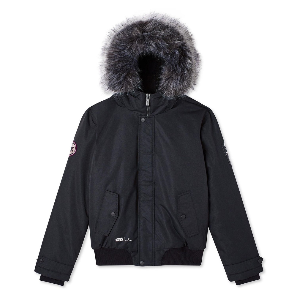 NWOT Point Zero Black Fur-Trimmed Bomber Jacket, "Star Wars" Limited Edi. Unisex